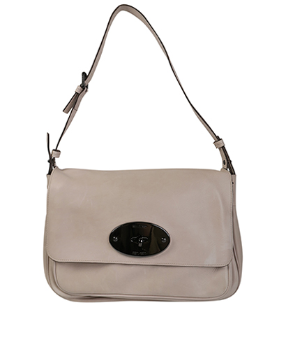 Turn Lock Flap Satchel, &pound;110, Handbags, Cream, Leather, Front view